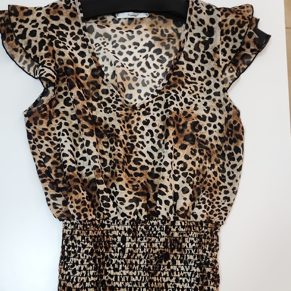 Papaya Leopard Print Blouse - Brown and Black